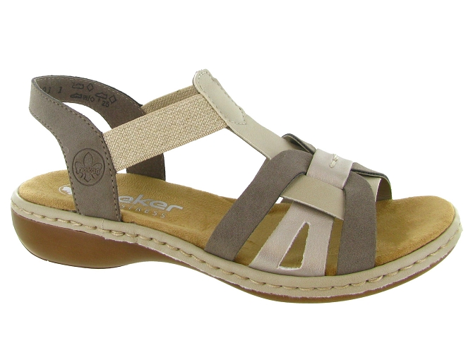 sandales et nu pieds - Confort - femme - Synthétique - Beige - Rieker