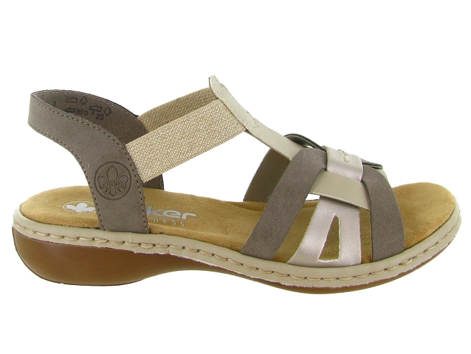 sandales et nu pieds - Confort - femme - Synthétique - Beige - Rieker5647003_2