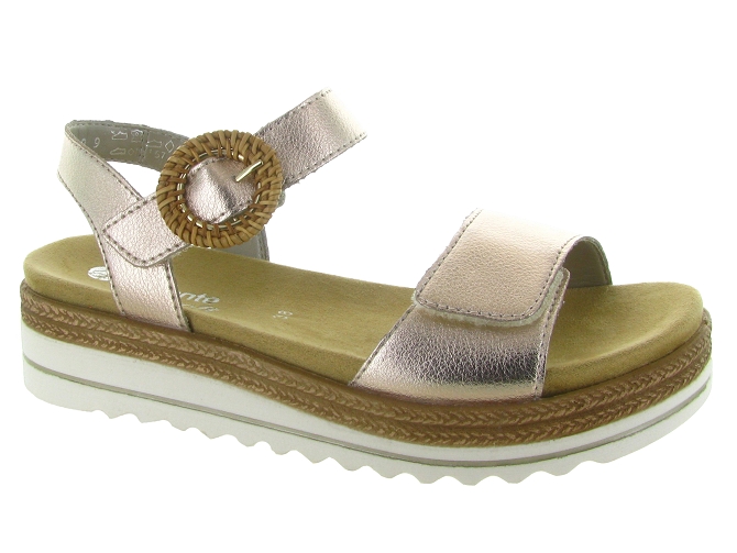 sandales et nu pieds - Confort - femme - Cuir - Rose - Remonte