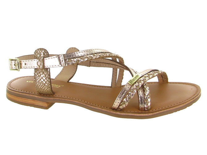 sandales et nu pieds - Casual - femme - Cuir - Or - Les tropeziennes