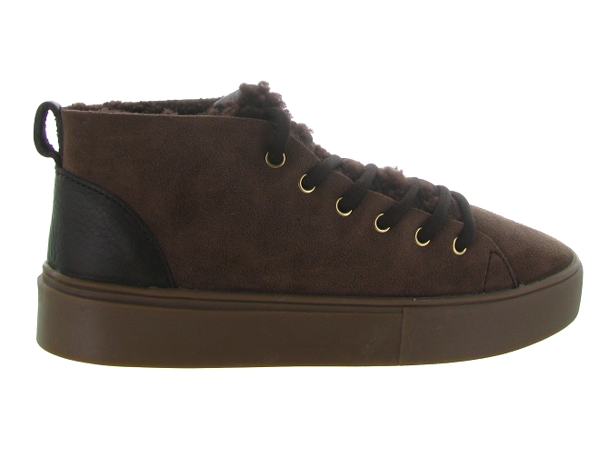 apres ski bottes fourrees - Bottine chaude - femme - Nubuck - Marron - Black stone