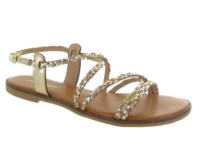 sandales et nu pieds - Confort - femme - Cuir - Or - Les tropeziennes