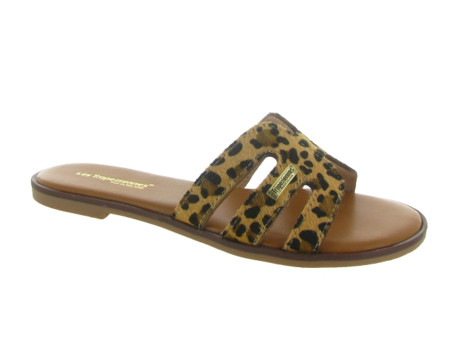 sandales et nu pieds - Mule Sabot - femme - Cuir - Léopard - Les tropeziennes