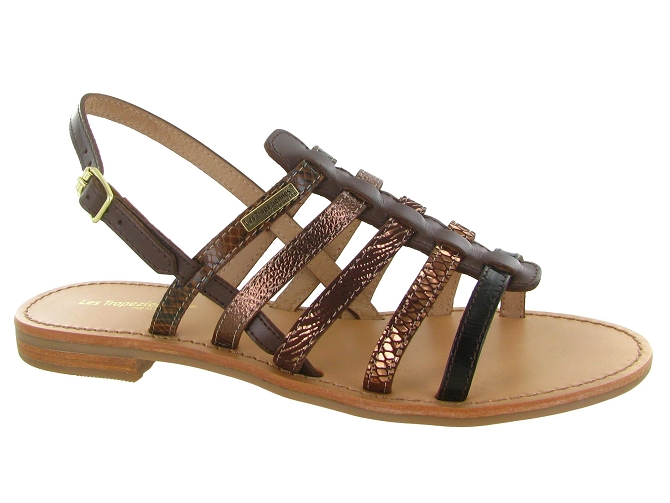 sandales et nu pieds - Confort - femme - Cuir - Marron - Les tropeziennes