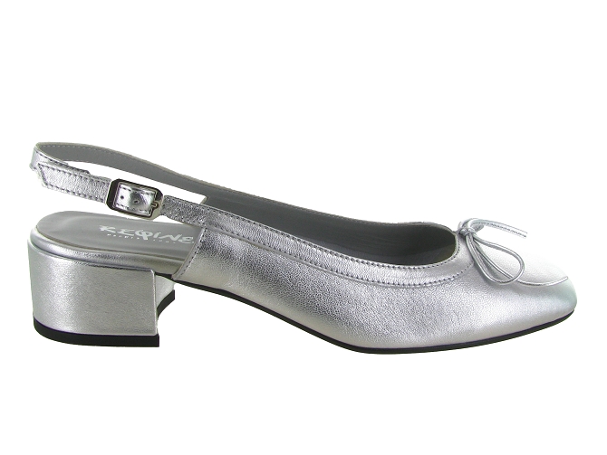 ballerines - Ballerine plate - femme - Cuir - Argent - Reqins5713702_2