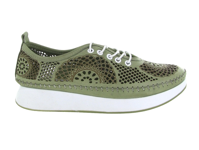 baskets et sneakers - Confort - femme - Cuir - Kaki - Madory5715702_2