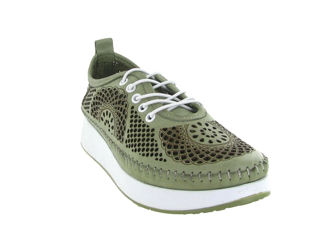 baskets et sneakers - Confort - femme - Cuir - Kaki - Madory5715702_3