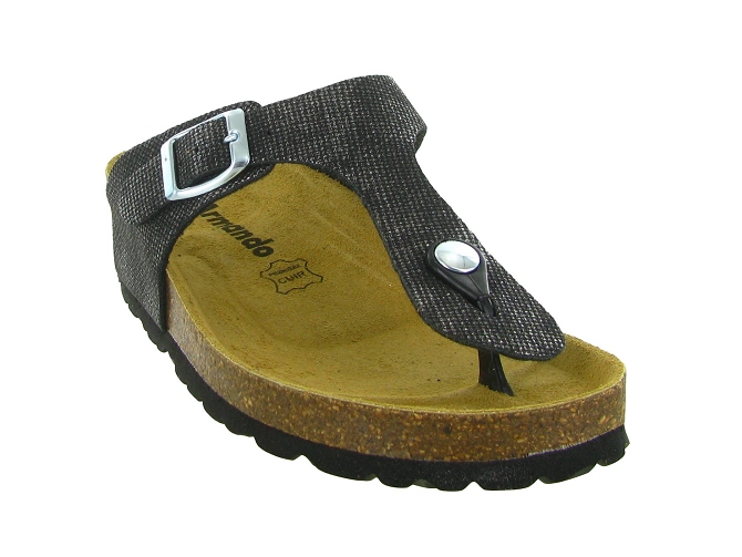 sandales et nu pieds - Mule Sabot - femme - Cuir - Noir - Armando5720103_3
