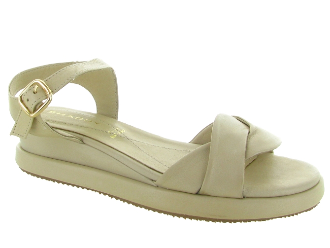 sandales et nu pieds - Confort - femme - Cuir - Beige - Shaddy