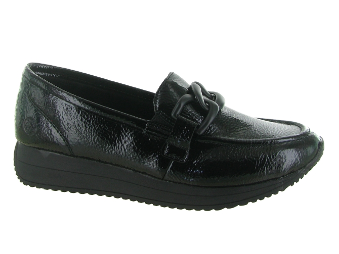 mocassins - Compensé - femme - Cuir - Noir - Remonte