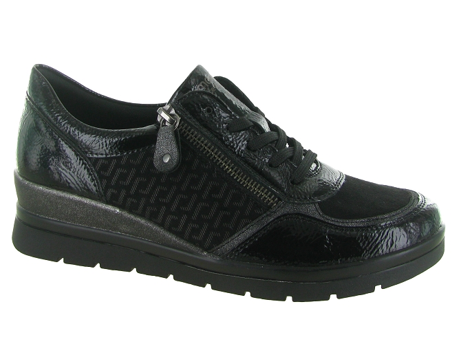 chaussures a lacets - Lacets détente - femme - Synthétique - Noir - Remonte