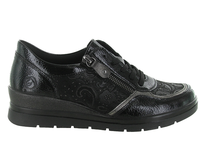 chaussures a lacets - Détente - femme - Cuir - Noir - Remonte5728002_2