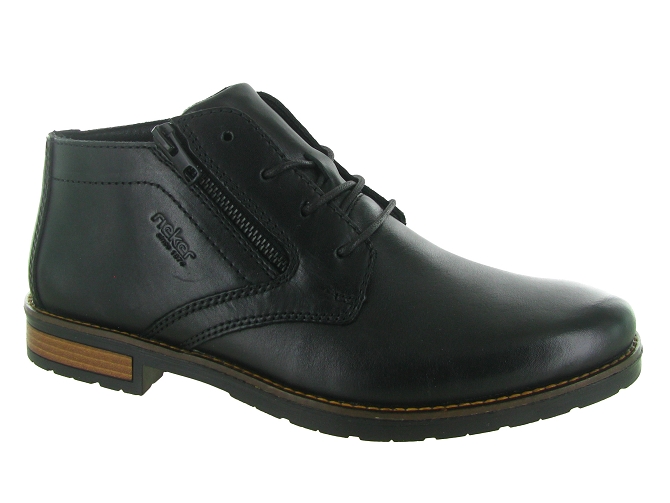 chaussures a lacets - Cérémonie - homme - Cuir - Noir - Rieker
