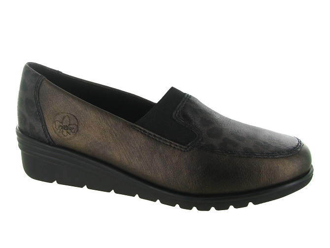 mocassins - Elégant - femme - Cuir - Bronze - Rieker