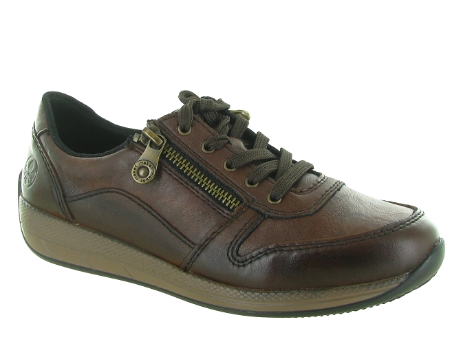 baskets et sneakers - Confort - femme - Cuir - Marron - Rieker