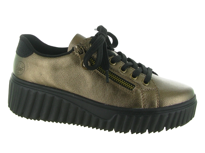 baskets et sneakers - Confort - femme - Cuir - Bronze - Rieker