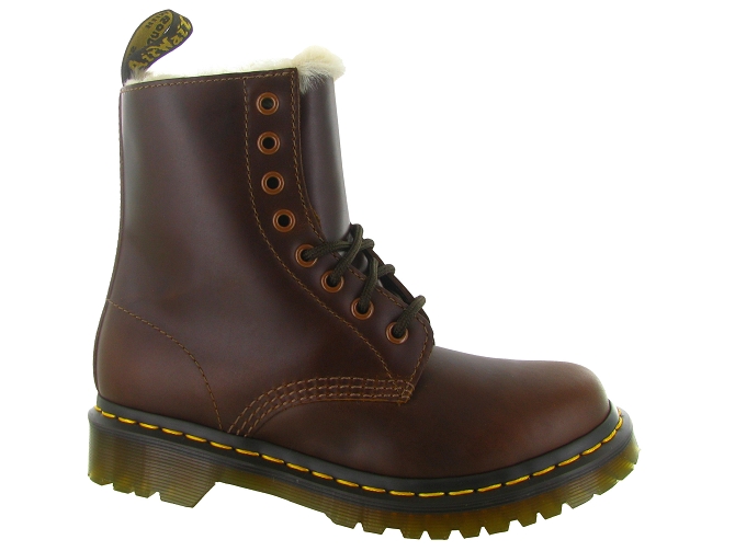 apres ski bottes fourrees - Bottine chaude - femme - Cuir - Marron - Doc martens