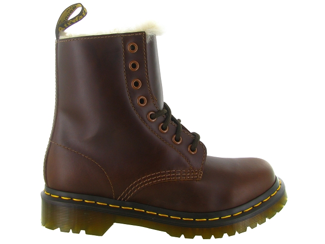 apres ski bottes fourrees - Bottine chaude - femme - Cuir - Marron - Doc martens5734401_2