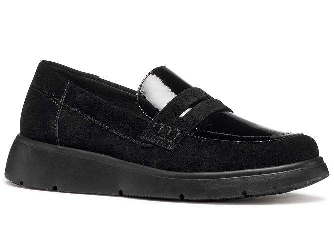 mocassins - Compensé - femme - Nubuck - Noir - Geox