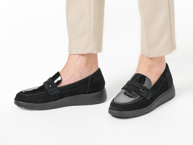 mocassins - Compensé - femme - Nubuck - Noir - Geox5743701_5
