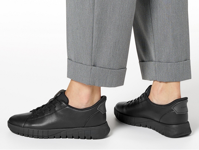 baskets et sneakers - Confort - femme - Cuir - Noir - Geox