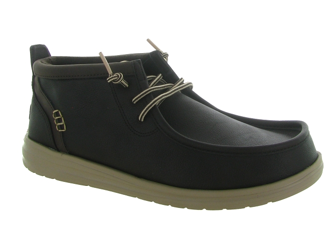 chaussures a lacets - Confort et décontracté - homme - Nubuck - Marron - Hey dude
