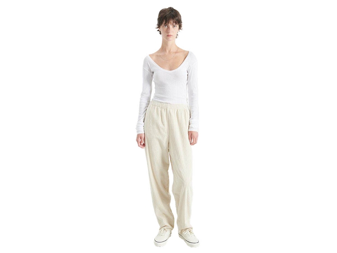 pantalon - DROIT - vetement femme - Coton - Beige - American vintage5754201_3