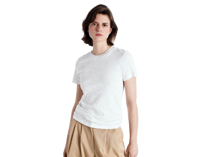 tee shirt - MANCHE COURTE - vetement femme - Coton - Blanc - American vintage5755004_2