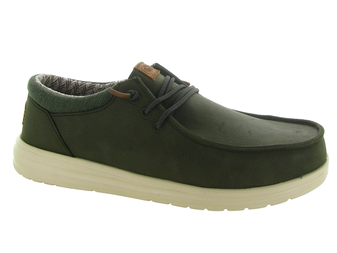 chaussures a lacets - Confort et décontracté - homme - Nubuck - Vert - Hey dude