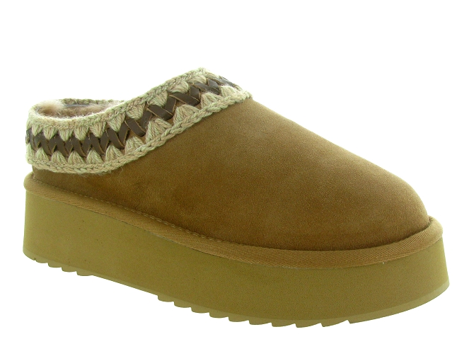 chaussons et pantoufles - Mules Sabots - femme - Nubuck - Chestnut - Mou