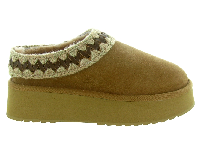 chaussons et pantoufles - Mules Sabots - femme - Nubuck - Chestnut - Mou5766901_2