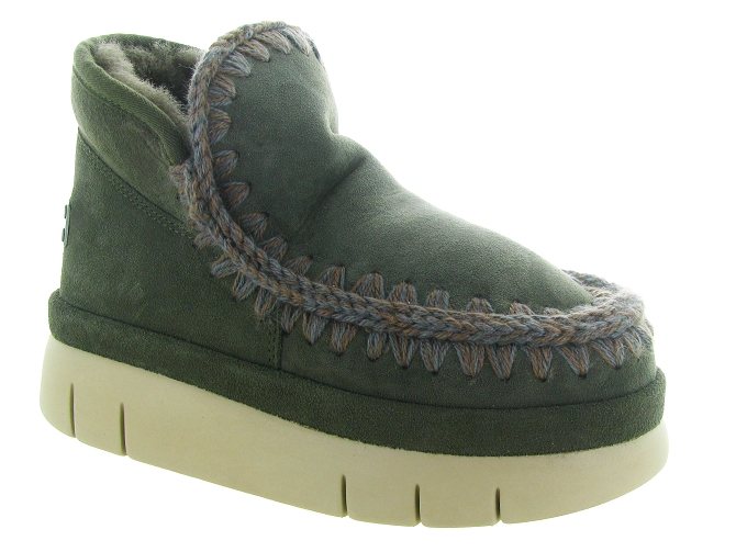 apres ski bottes fourrees - Bottine chaude - femme - Nubuck - Kaki - Mou