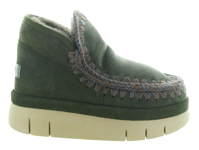 apres ski bottes fourrees - Bottine chaude - femme - Nubuck - Kaki - Mou5767401_2