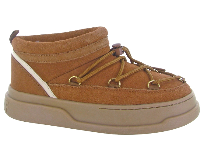 apres ski bottes fourrees - Chaussure neige - femme - Nubuck - Marron - Colors of california