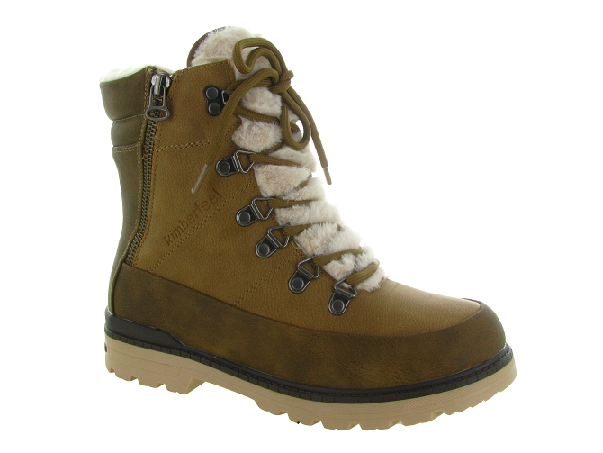 apres ski bottes fourrees - Chaussure neige - femme - Synthétique - Beige - Kimberfeel