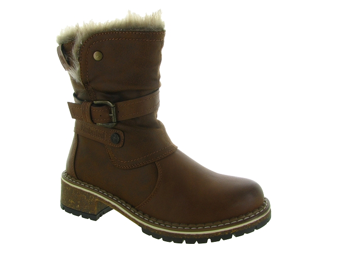 apres ski bottes fourrees - Chaussure neige - femme - Synthétique - Marron - Kimberfeel