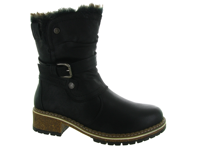 apres ski bottes fourrees - Chaussure neige - femme - Synthétique - Noir - Kimberfeel