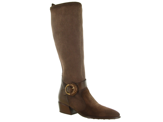 bottes - Cavalières - femme - Nubuck - Marron - Hispanitas