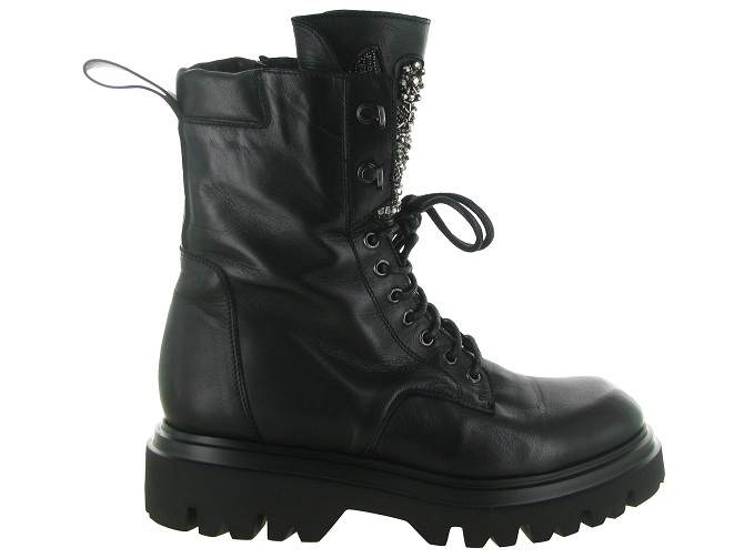 bottines et boots - Motardes - femme - Cuir - Noir - Fruit5786301_2