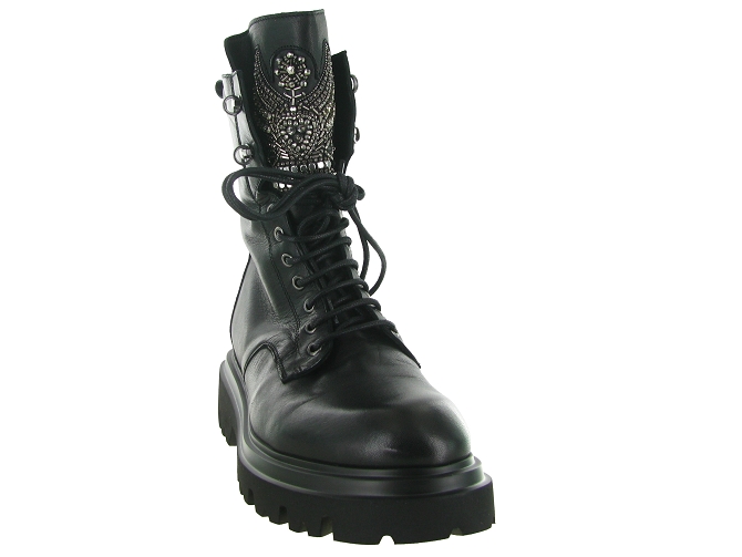 bottines et boots - Motardes - femme - Cuir - Noir - Fruit5786301_3