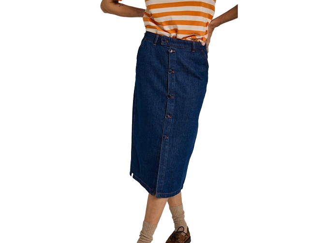 jupe -  - vetement femme - Coton - Bleu jean - Graine5792901_2