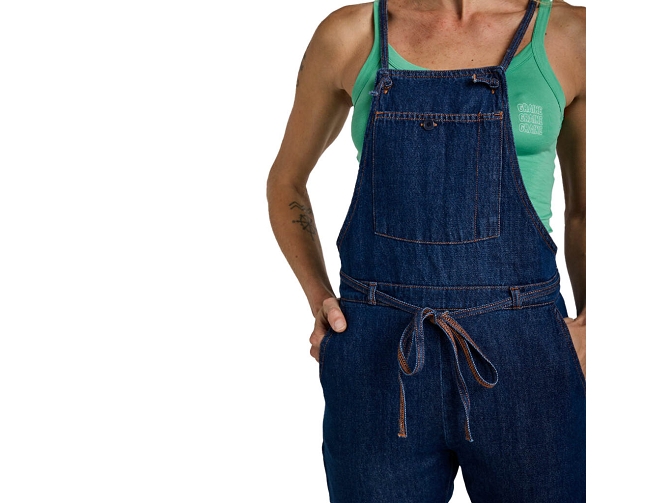 pantalon - SALOPETTE - vetement femme - Coton - Bleu jean - Graine5793001_2