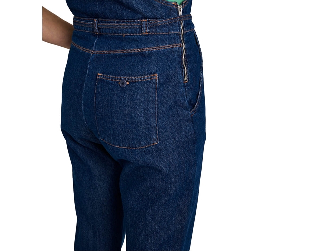 pantalon - SALOPETTE - vetement femme - Coton - Bleu jean - Graine5793001_3