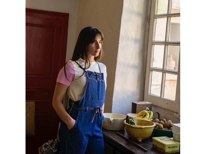 pantalon - SALOPETTE - vetement femme - Coton - Bleu jean - Graine5793001_4