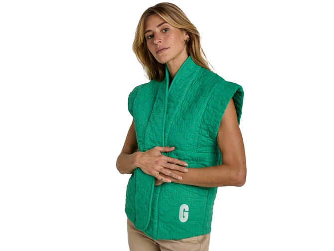 gilet - SM - vetement femme - Coton - Vert - Graine