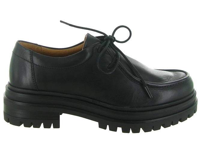chaussures a lacets - Derby - femme - Cuir - Noir - Creator5798801_2