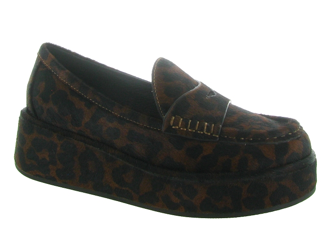 mocassins - Compensé - femme - Fourrure synthétique - Léopard - Bibi lou