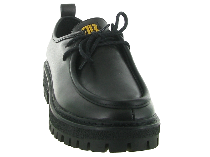 chaussures a lacets - Derby chic - femme - Cuir - Noir - Bibi lou5799901_3