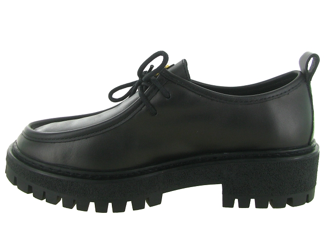 chaussures a lacets - Derby chic - femme - Cuir - Noir - Bibi lou5799901_4