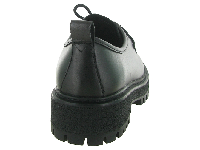 chaussures a lacets - Derby chic - femme - Cuir - Noir - Bibi lou5799901_5